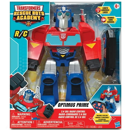 Hasbro: Transformers Rescue Bots Academy: Optimus Prime RC Robot - 12" Walking Transformer, Lights & Sounds, Radio Controlled, Full Function, 2.4 GHz