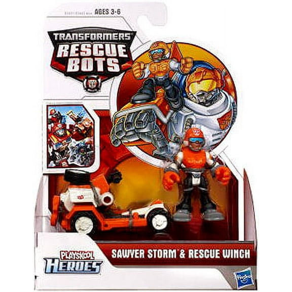 Hasbro Transformers Rescue Bots Sawyer Storm & Rescue Winch Action Figures