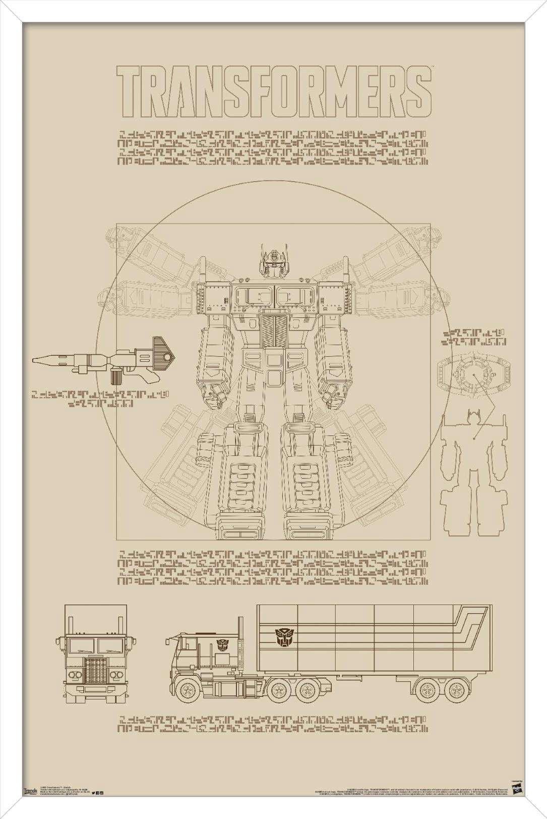 Hasbro Transformers - Sketch Wall Poster, 14.725" x 22.375", Framed