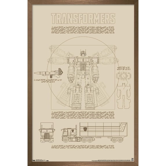 Hasbro Transformers - Sketch Wall Poster, 14.725" x 22.375", Framed