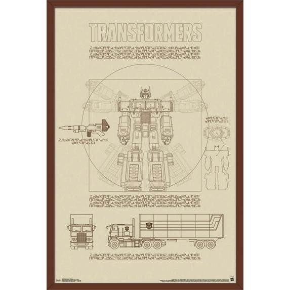 Hasbro Transformers - Sketch Wall Poster, 22.375" x 34", Framed