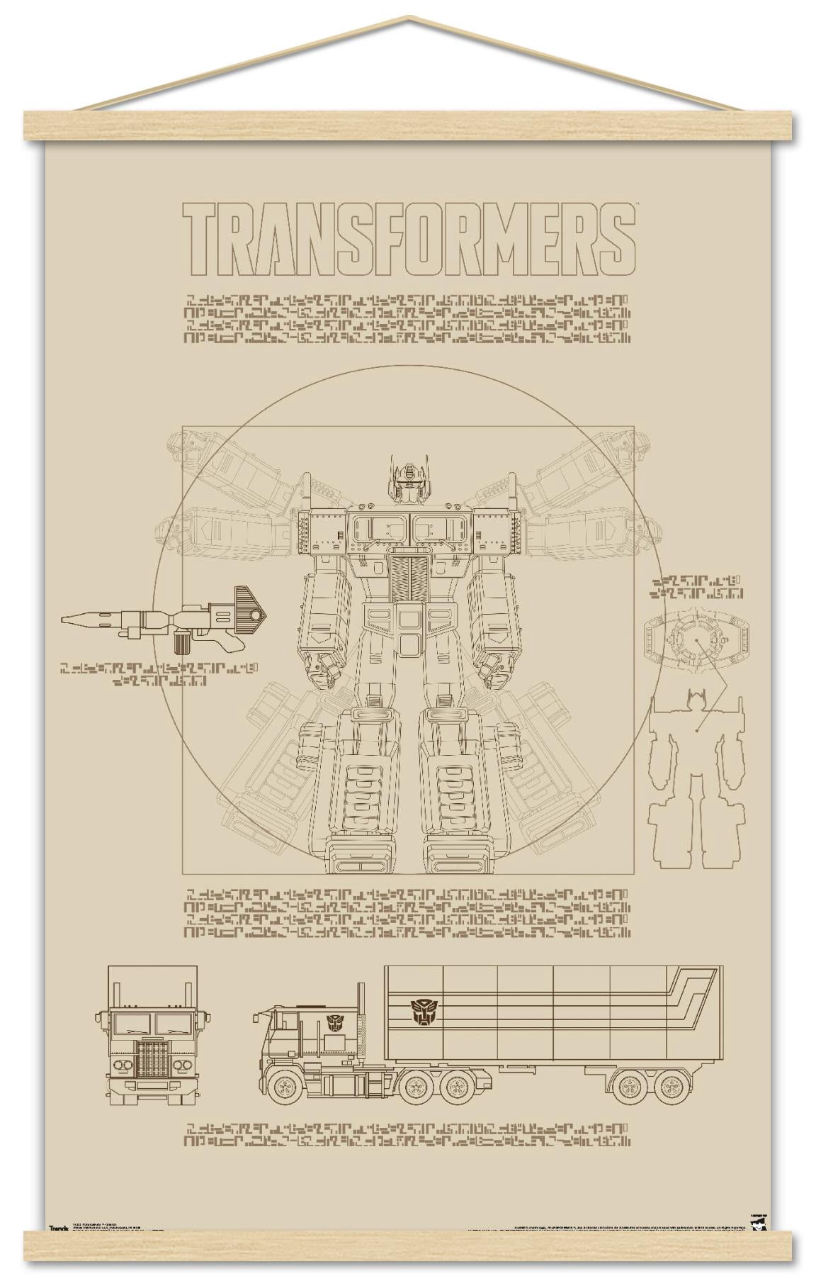 Hasbro Transformers - Sketch Wall Poster with Wooden Magnetic Frame, 22.375" x 34"