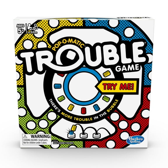 Trouble Board Game, Hasbro Family Game for 2 to 4 Players for Kids, Ages 5 and up