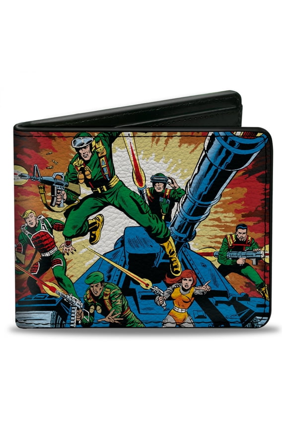 Hasbro Wallet, Bifold, GI Joe a Real American Hero #1 Comic Cover Explosion Scene, Vegan Leather