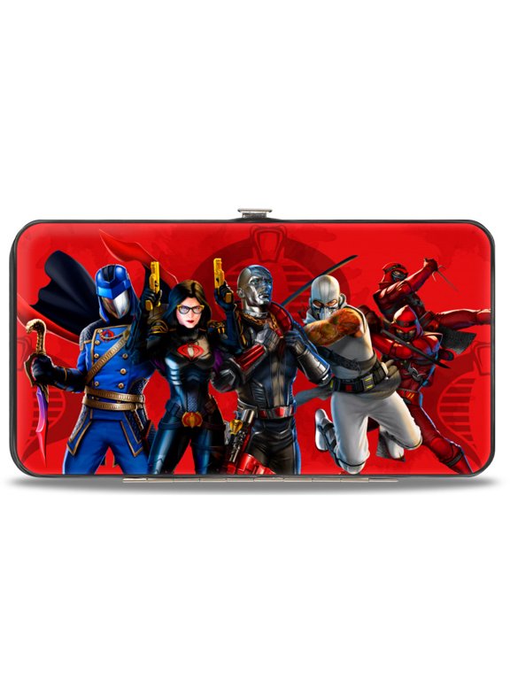 Hasbro Wallet, Hinged, GI Joe Cobra Agents Group Pose and Logo Reds, Vegan Leather