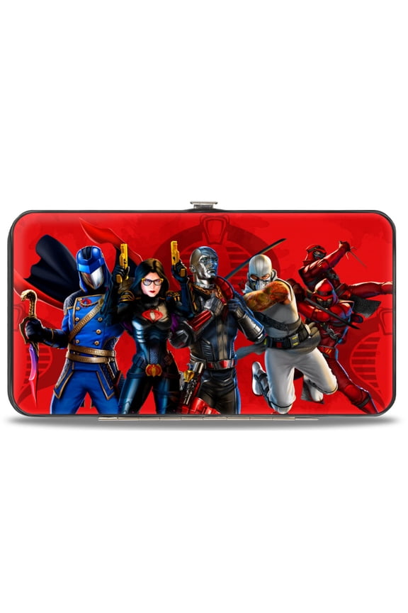 Hasbro Wallet, Hinged, GI Joe Cobra Agents Group Pose and Logo Reds, Vegan Leather