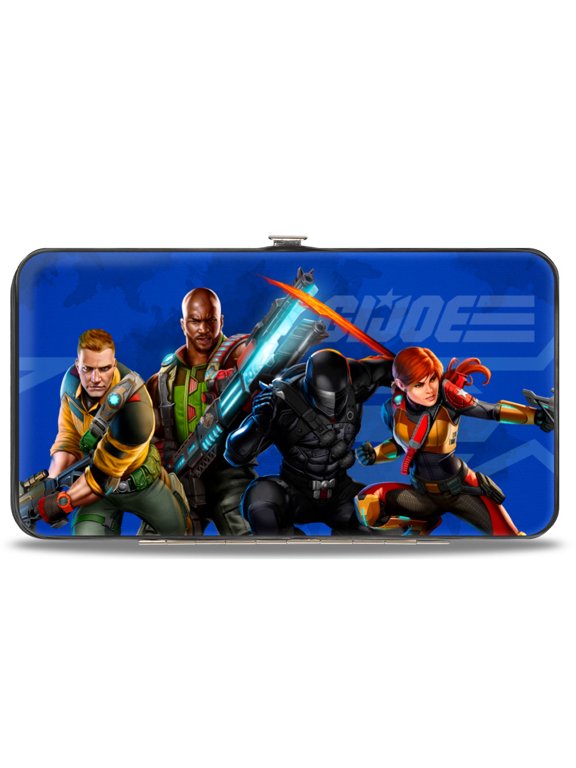 Hasbro Wallet, Hinged, GI Joe Unit Agents Group Pose and Logo Blues, Vegan Leather