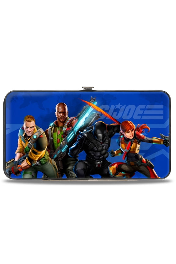Hasbro Wallet, Hinged, GI Joe Unit Agents Group Pose and Logo Blues, Vegan Leather