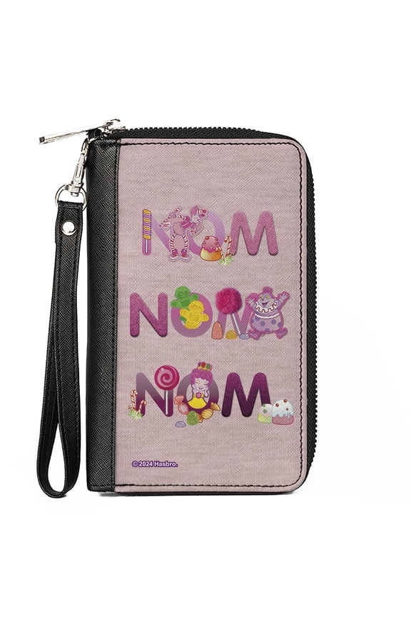 Hasbro Wallet, Zip Around, Candy Land Nom Nom Nom Characters and Candy Pinks, Vegan Leather