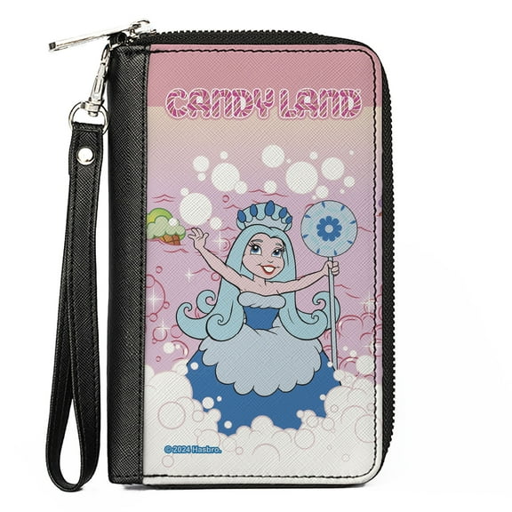 Hasbro Wallet, Zip Around, Candy Land Queen Frostine Ice Cream Sea Pose Pinks, Vegan Leather