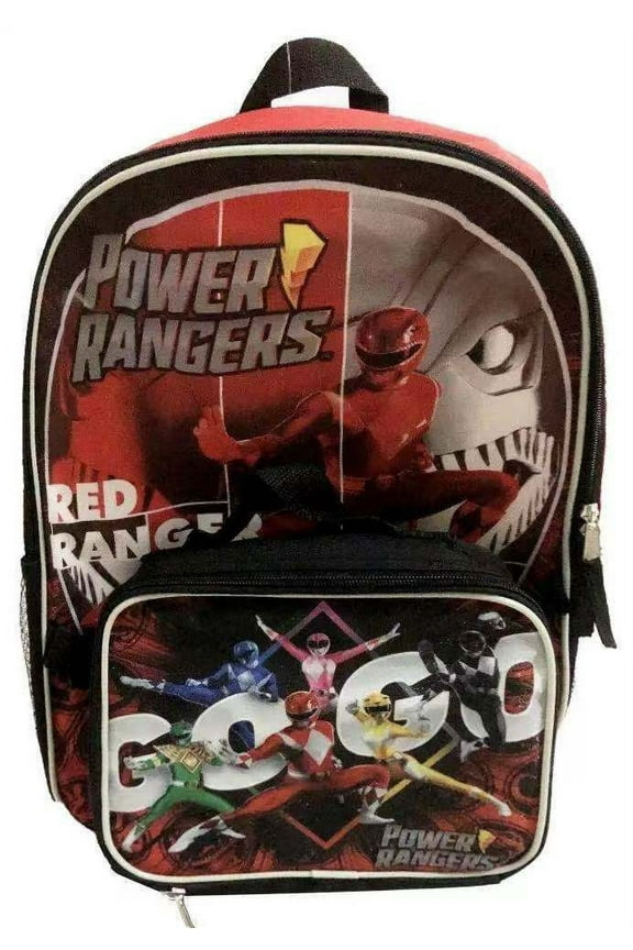 by Power Rangers Unisex Detachable Lunchbox Backpack, Red