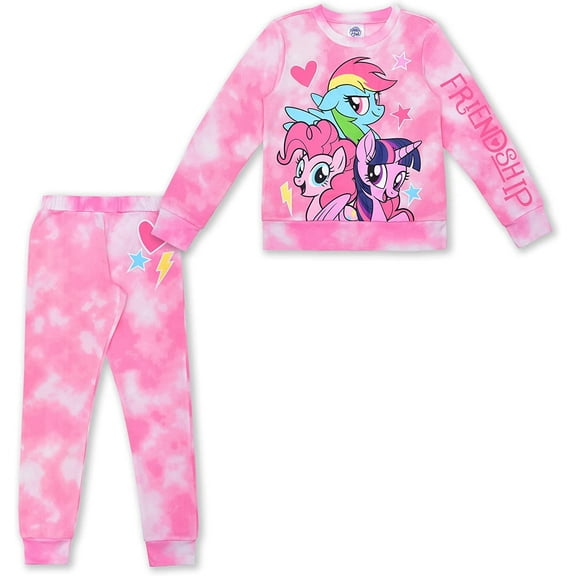 Hasbros My Little Pony Long Sleeve Shirt and Jogger Pant Set for Girls, Active Wear for Kids
