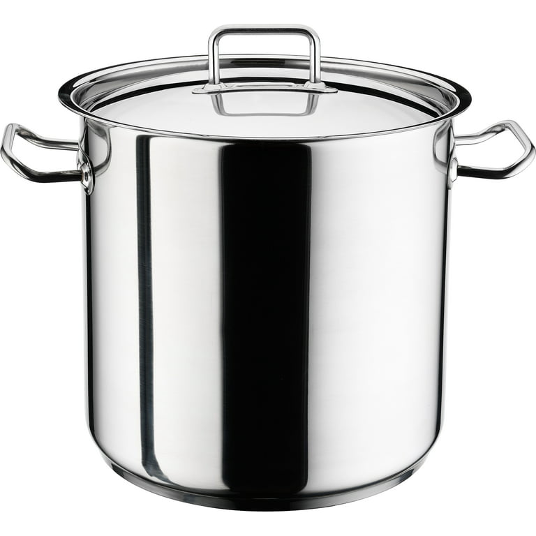 Hascevher Classic 18/10 Stainless Steel StockPot Covered Cookware Induction  Compatible Oven Safe 11 Quart 