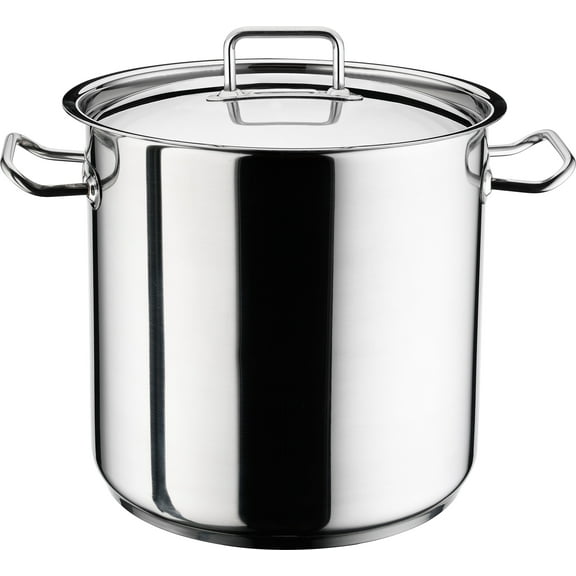 Hascevher Classic 18/10 Stainless Steel Chef’s Induction Stockpot with Lid, Multi-Purpose Cookware Engineered with Encapsulated Base 38 Quart