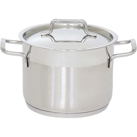 Hascevher Classic 18/10 Stainless Steel StockPot Covered Cookware Induction Compatible Oven Safe 9 Quart