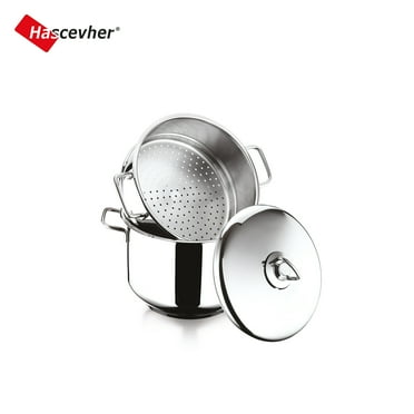 Hascevher Stainless Steel Steamer Cooking Pot Cooker Stack Insert -4 Quart