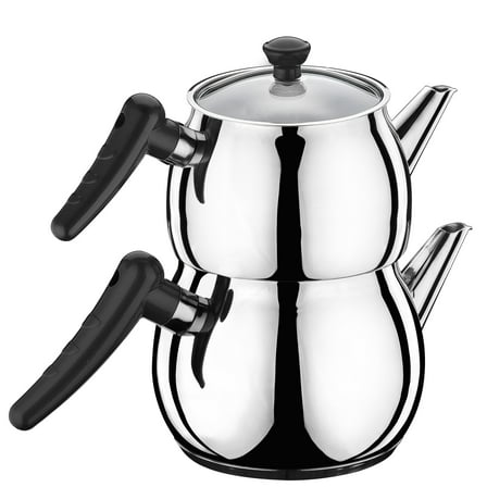 Hascevher Stainless Steel Turkish Teapot Team Induction Compatible