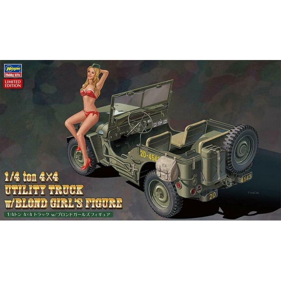 Hasegawa 1/4-ton 4x4 Truck w/Blonde Girl Figure (Limited Edition) New