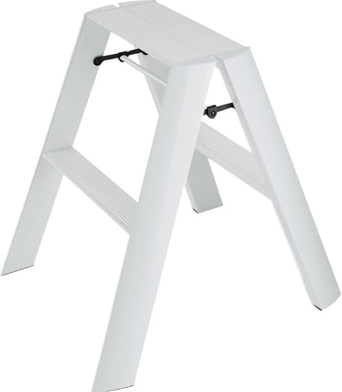 Hasegawa Ladders Lucano Step Stool, 2 steps, White
