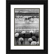Hasegawa, Takashi 11x14 Black Ornate Wood Framed with Double Matting Museum Art Print Titled - Urawa Horse Racing (2018)