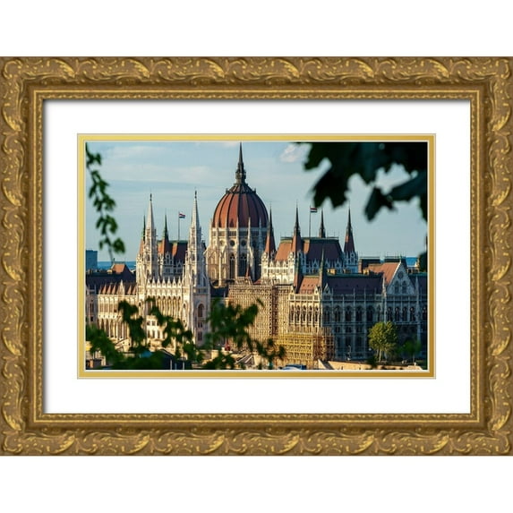 Haseltine, Tom 18x13 Gold Ornate Wood Framed with Double Matting Museum Art Print Titled - Hungarys Parliament-built between 1884-1902 is the countrys largest building-It has 691 rooms and s