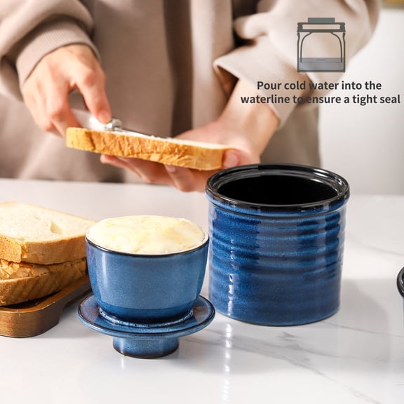 Hasense Ceramic Butter Crock with Lid