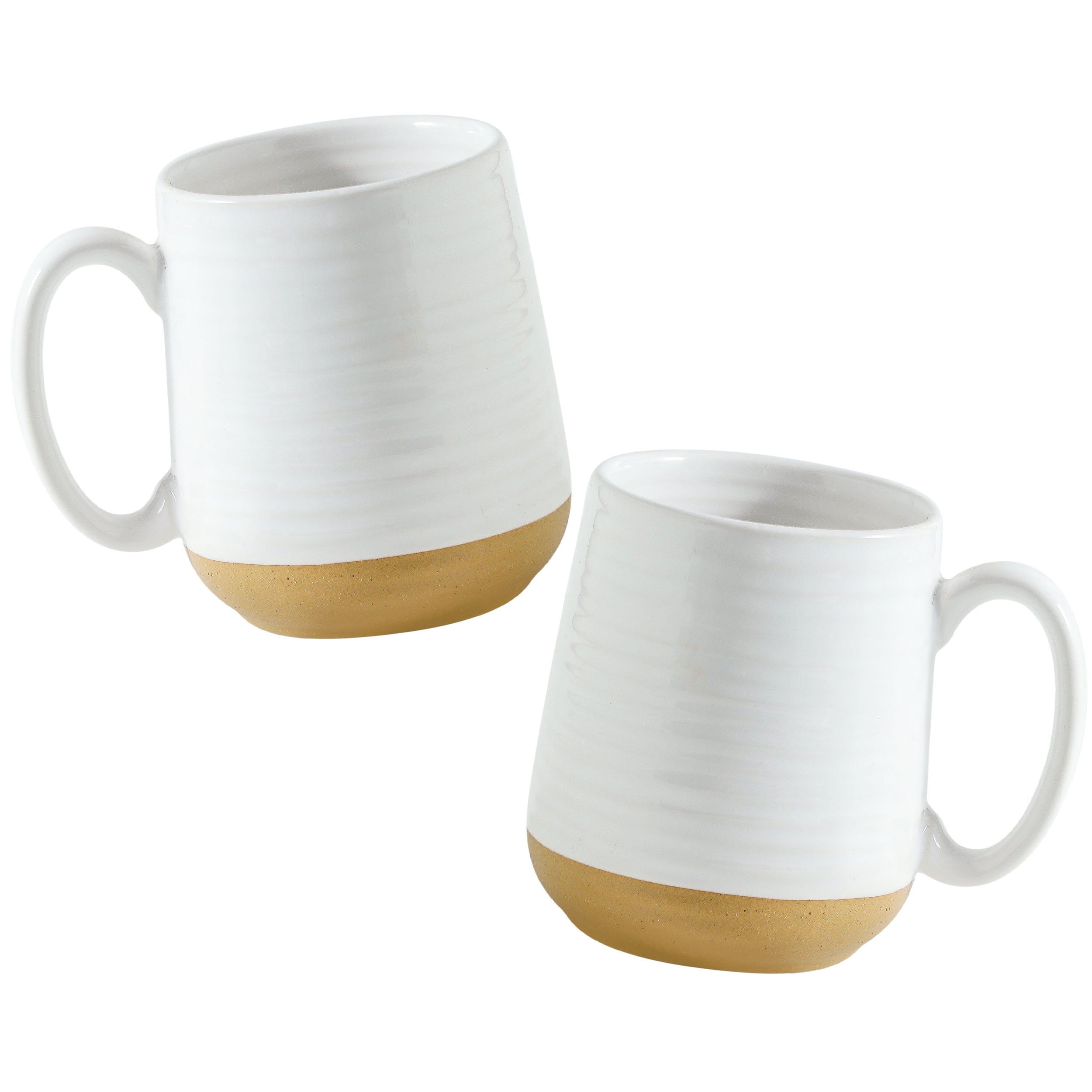 Hasense Coffee Mugs Set of 2, 15 oz Ceramic Coffee Cups with Large Handle, Porcelain Mug Set for Coffee Tea Milk Latte Cocoa Cappuccino, Cute Mugs for Housewarming Wedding Birthday Gift, White