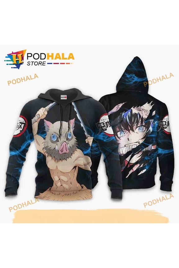 Hashibira Inosuke Anime Manga Demon Slayer Kimetsu No Yaiba 3D Hoodie, Christmas Gifts