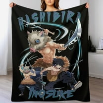 Hashibira Inosuke Blanket Cute Soft Lightweight Fuzzy Plush Throw Blankets Cozy Flannel Blankets for Sofa Couch Travel Home Bedroom Decor Gifts 30"x40"
