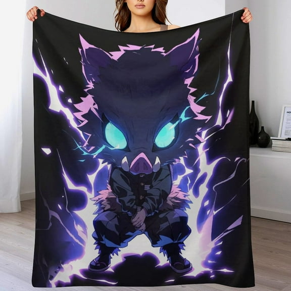 Hashibira Inosuke Blanket Cute Soft Lightweight Fuzzy Plush Throw Blankets Cozy Flannel Blankets for Sofa Couch Travel Home Bedroom Decor Gifts 30"x40"