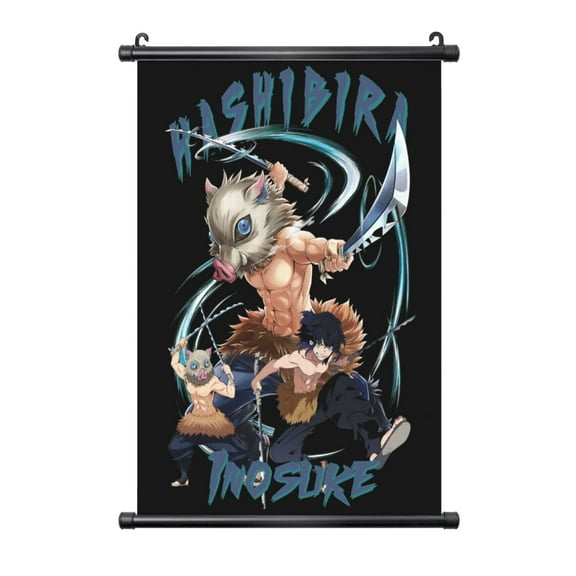 Hashibira Inosuke Hanging Poster Prints Canvas PVC Scroll Shaft Wall Art Painting Wall Banner Artwork Decor for Home Living Room Bedroom 16"X24"