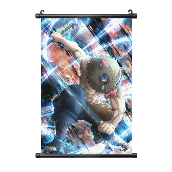 Hashibira Inosuke Hanging Poster Prints Canvas PVC Scroll Shaft Wall Art Painting Wall Banner Artwork Decor for Home Living Room Bedroom 16"X24"