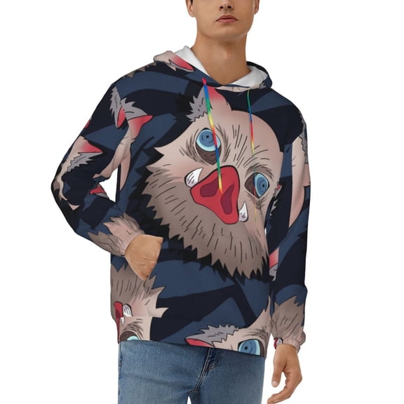 Hashibira Inosuke Men's Hoodie Graphic Printed Long Sleeve Drawstring Hooded Sweatshirt Unisex Adult Pullover Tops Outerwear