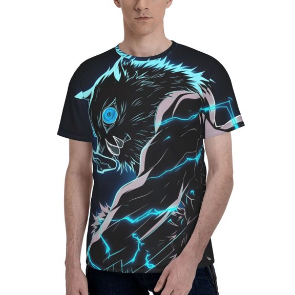 Hashibira Inosuke Men's T-Shirt Graphic Print Crew Neck Unisex Short Sleeve Hip Hop Adults Tees Top Streetwear