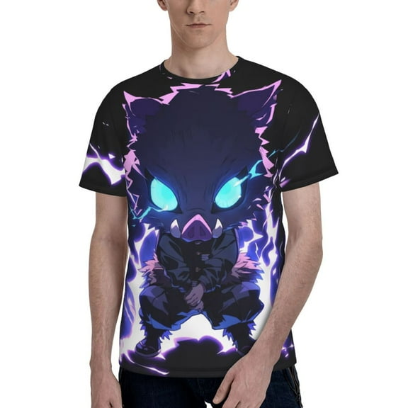 Hashibira Inosuke Men's T-Shirt Graphic Print Crew Neck Unisex Short Sleeve Hip Hop Adults Tees Top Streetwear