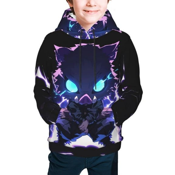 Hashibira Inosuke Teen Boys Girls Hoodies 3D Printed Cool Long Sleeve Hooded Pullover Lightweight Sweatshirt for Kids Youth