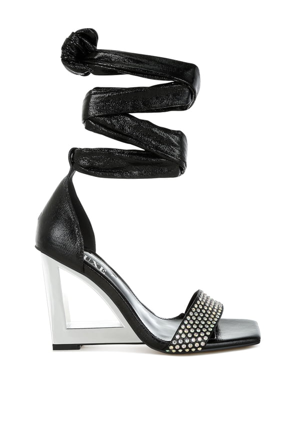 Hashira AB Rhinestone Studded Lace-Up Fantasy Womens Heels