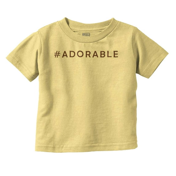 Hashtag Adorable Cute Social Media Toddler Boy Girl T Shirt Infant Toddler Brisco Brands 12M