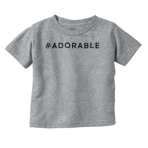 Hashtag Adorable Cute Social Media Toddler Boy Girl T Shirt Infant Toddler Brisco Brands 2T