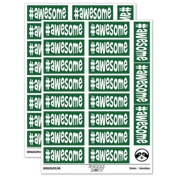 # Hashtag Awesome Teacher Student School Sticker Set - Dark Green - Matte Finish - 2.00" Large