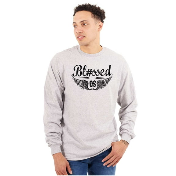 Hashtag Blessed Bless Religious Jesus Plus Size Long Sleeve Graphic Tee Shirt Brisco Brands 3X