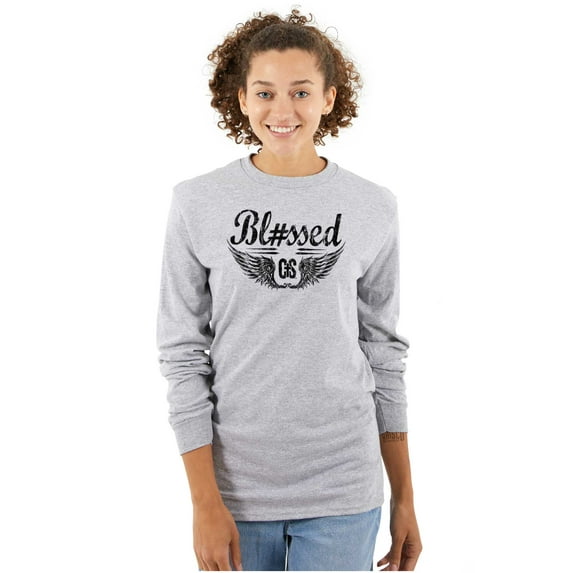 Hashtag Blessed Bless Religious Jesus Long Sleeve TShirt Men Women Brisco Brands X
