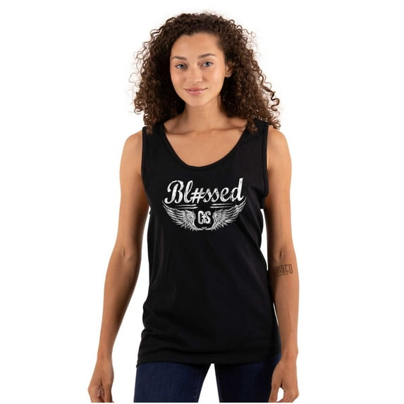 Hashtag Blessed Bless Religious Jesus Tank Top T Shirts Men Women Brisco Brands L