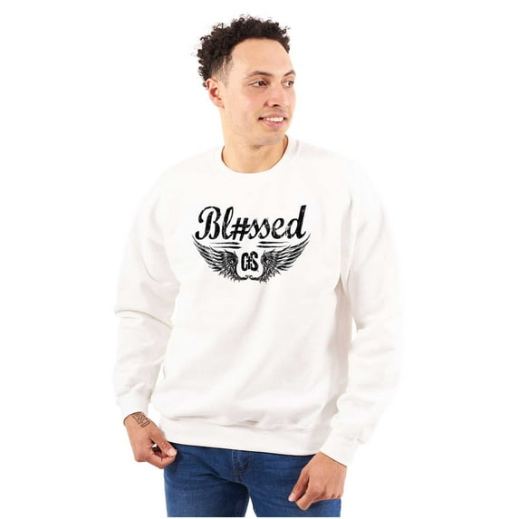 Hashtag Blessed Bless Religious Jesus Unisex Plus Fleece Graphic Sweatshirt Brisco Brands 2X