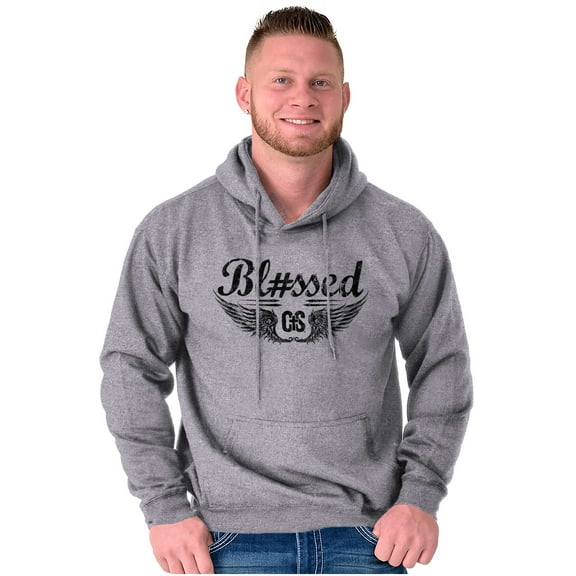 Hashtag Blessed Bless Religious Jesus Unisex Plus Fleece Graphic Hoodie Brisco Brands 5X