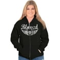 thumbnail image 1 of Hashtag Blessed Bless Religious Jesus Zip Up Hoodie Men's Women's Brisco Brands M, 1 of 6