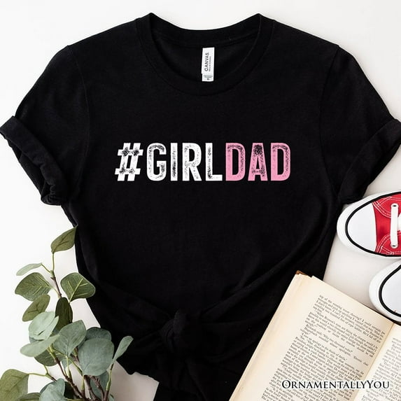 Hashtag Girl Dad T-Shirt, Black Minimalist Tee for Proud Daughter's Father