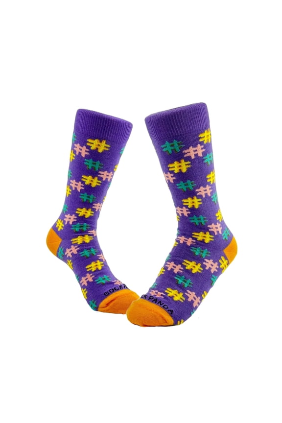 Hashtag Pattern Socks from the Sock Panda (Adult Small - Shoe Sizes 2-5)