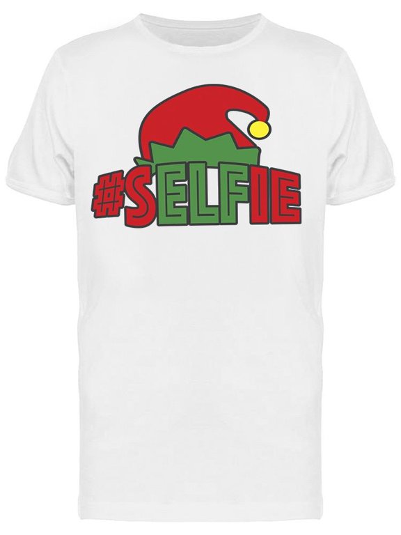 Hashtag Selfie Elf Christmas Men's T-shirt