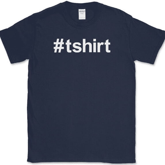 Hashtag T-Shirt Funny Social Media Influencer Humor Novelty Text Tee - Navy, 5XL
